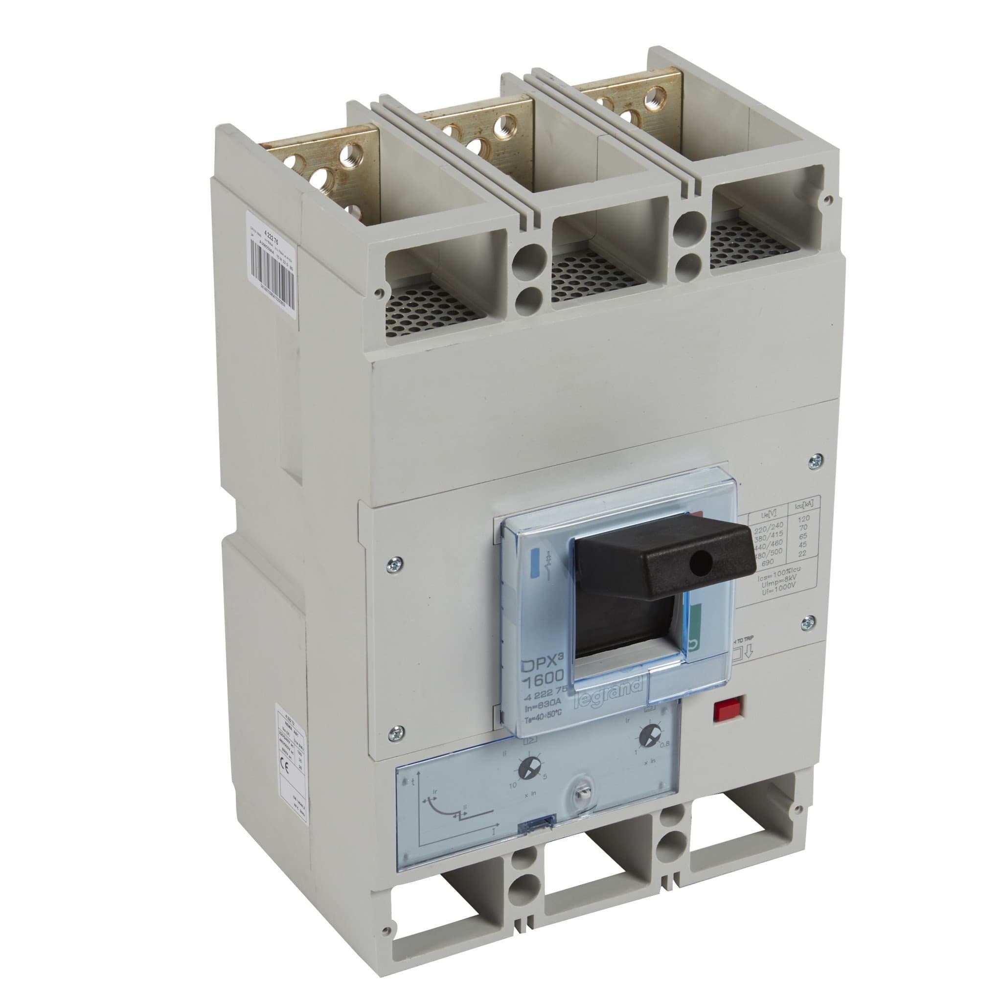 Legrand DPX3 1600 Автоматический выключатель 3P 630А 70kA/термомагн.расц. 422275