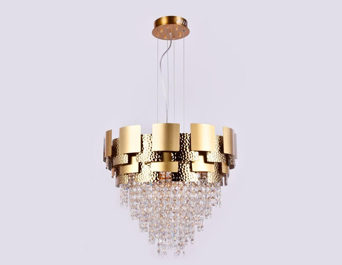 Ambrella Подвесная хрустальная люстра TR5243/9 GD/CL золото/прозрачный E14/9 max 40W D600*840 — миниатюра 4