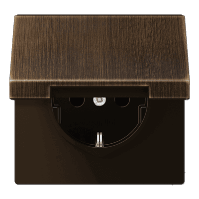 JUNG LS 990 Antik Розетка с/з, с крышкой ME1520KLAT