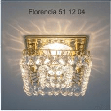 Italmac Florencia 51 12 04 Светильник штампованный с подвесным стеклом, основание золото, MR16