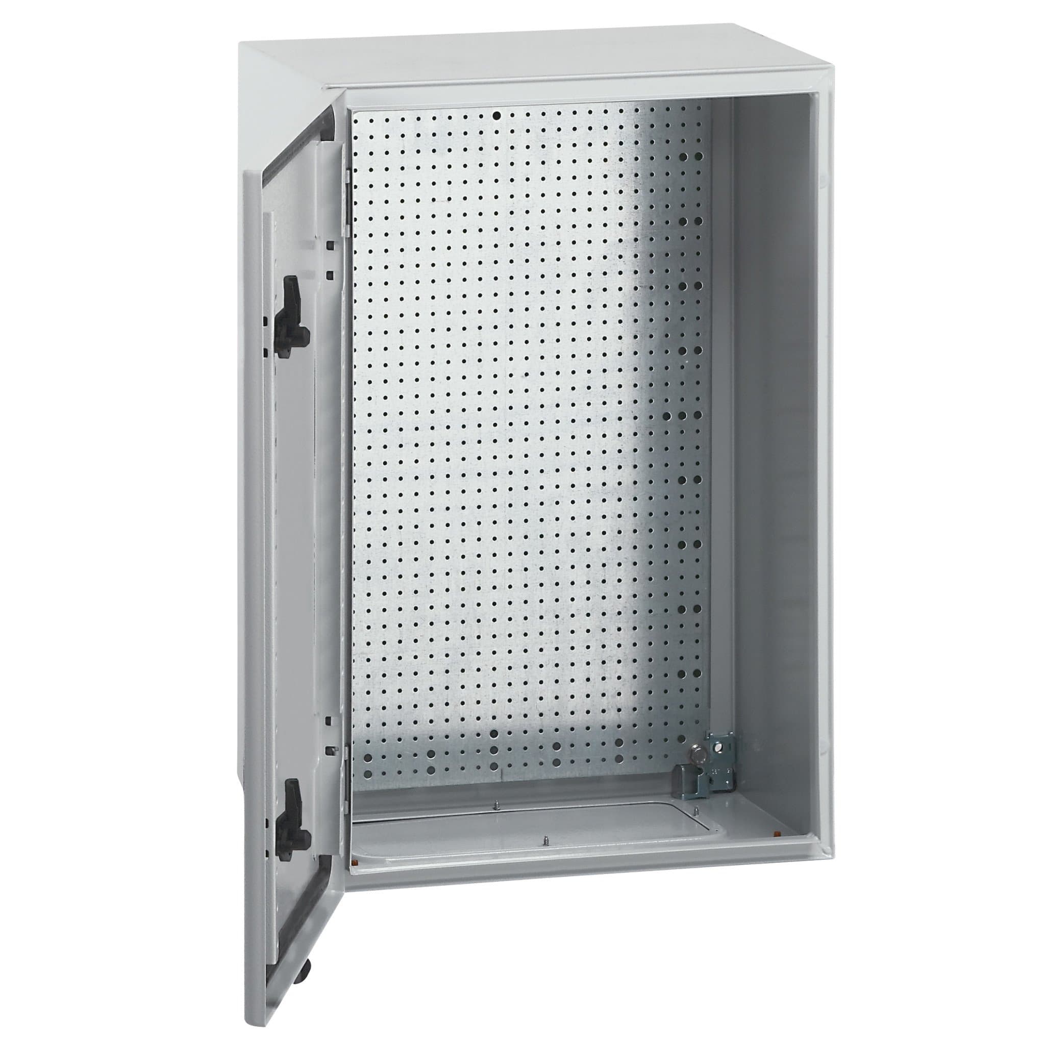 Legrand Корпус распред. шкафа настенный открытого монтажа 1двер. сталь серый 600x400x250 с монтажной платой IP66 036926 — миниатюра 1
