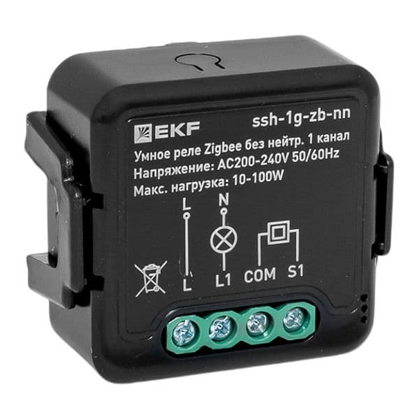EKF Умное реле в подрозетник 1-канальное без нейтрали Zigbee Connect Select — миниатюра 1