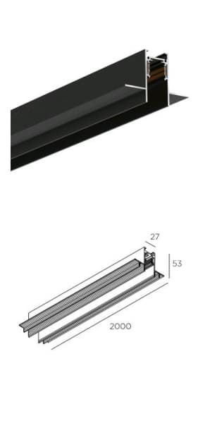 Technolight 80001-3M-BK Черный Трек встраиваемый в гипсокартон