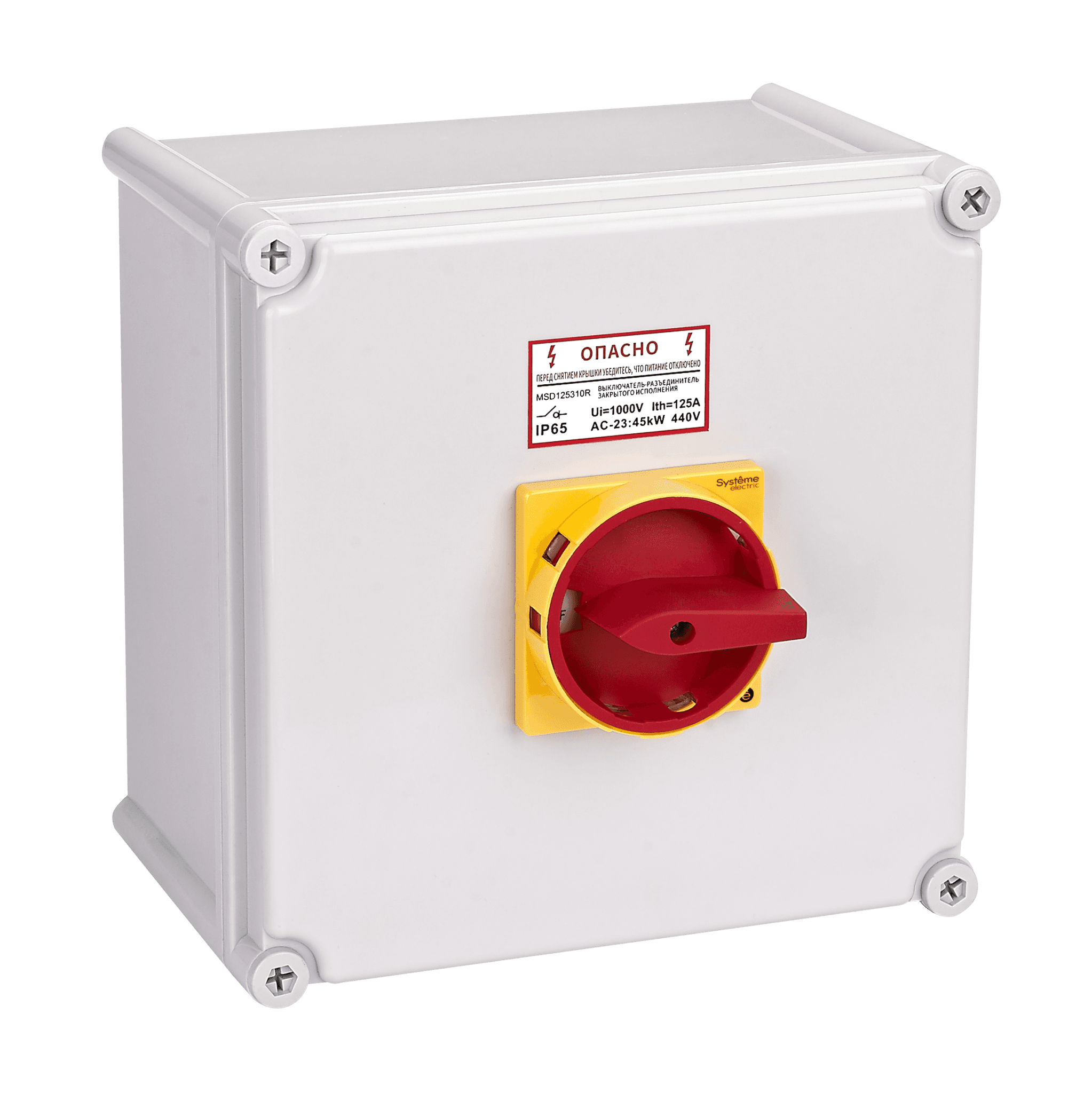 Systeme Electric Главный/аварийный Выключатель-разъединитель 4P 125A закрытого исполнения IP65 с замком