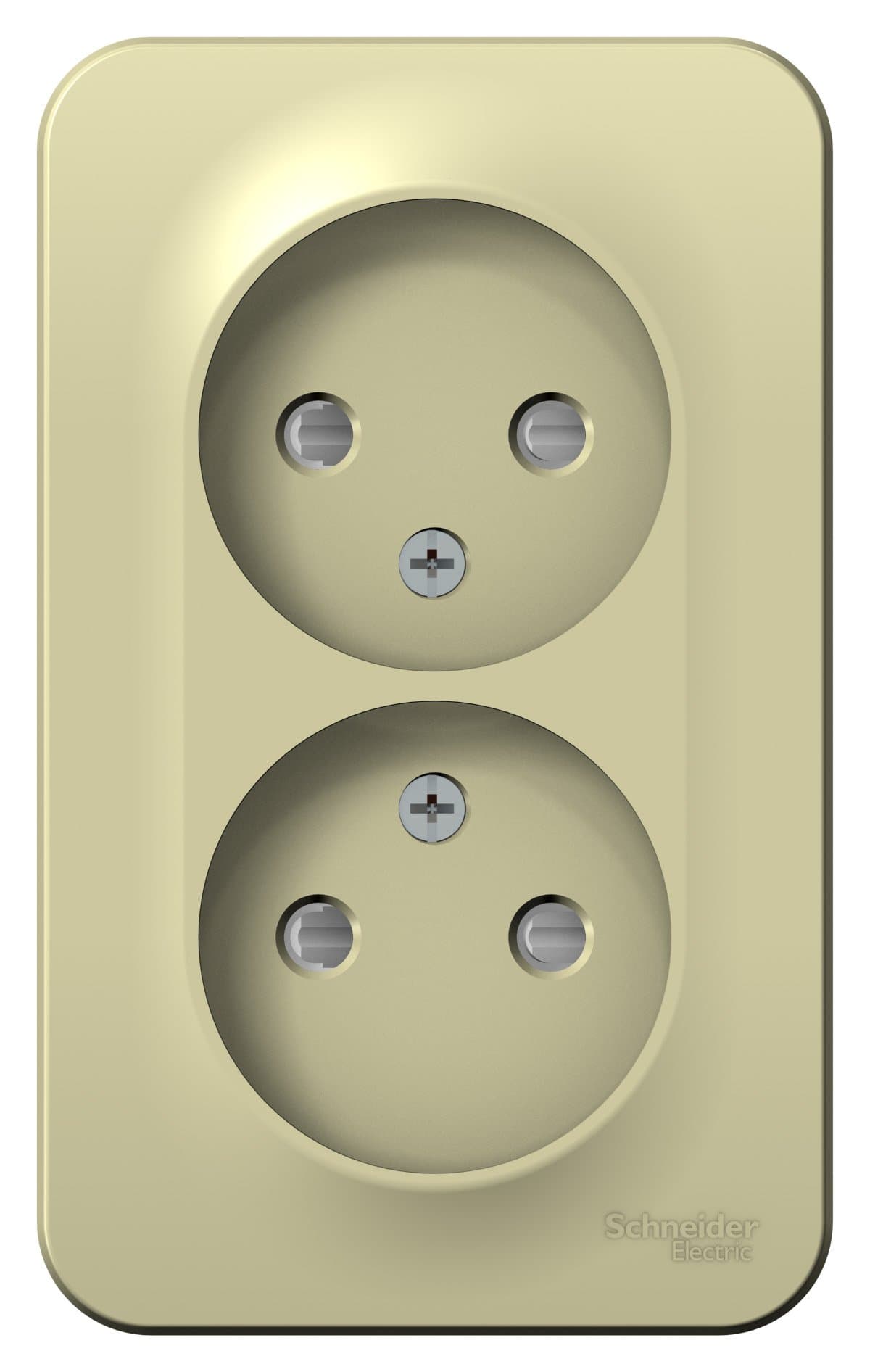 Systeme Electric Blanca наруж Беж Розетка 2-ая б/з со шторками, изолир. пластина 16А, 250В — миниатюра 2