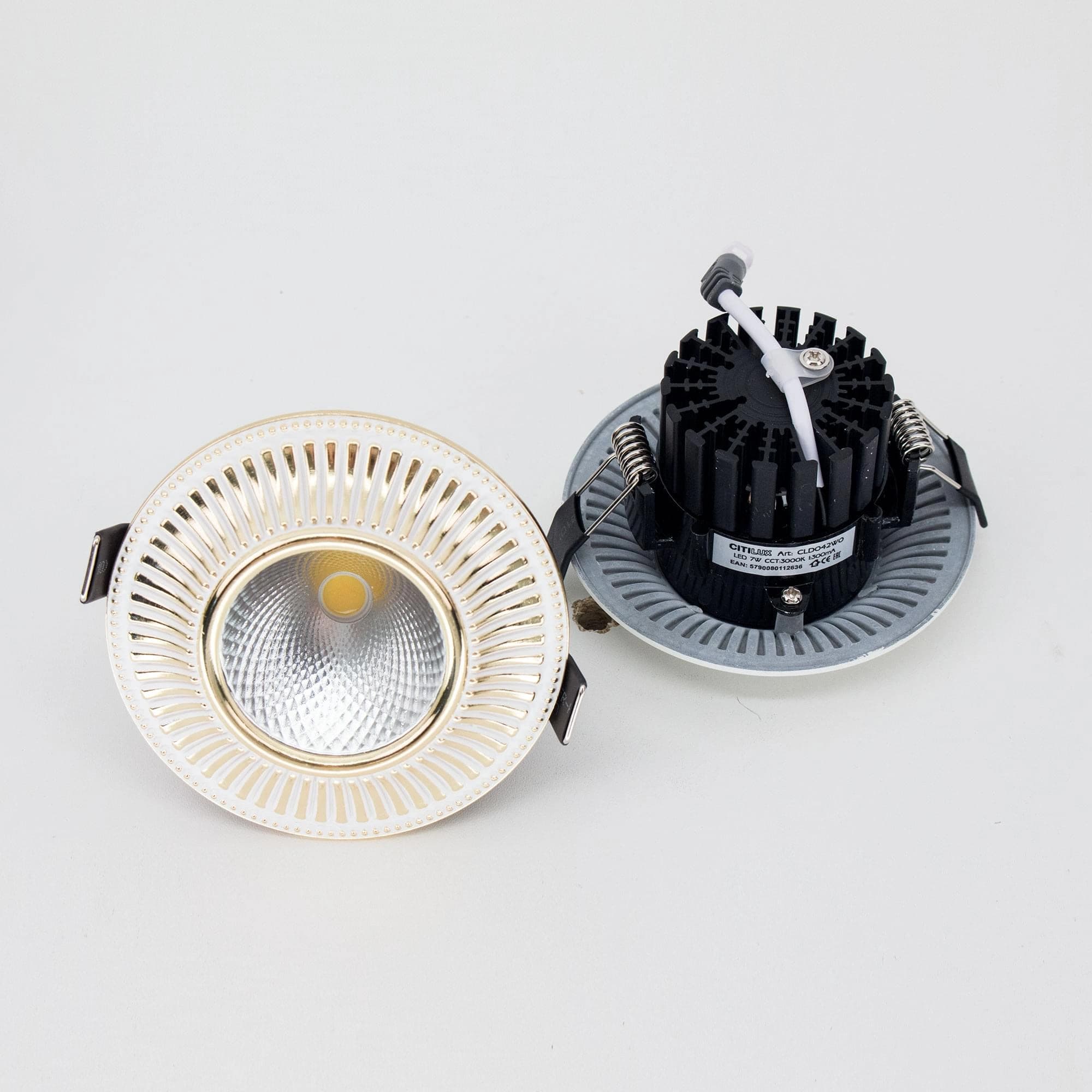 Citilux CLD042W2 Дзета Белый+Золото LED Светильник Встраив. — миниатюра 4