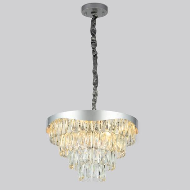 Ambrella Подвесная люстра с хрусталем TR5085 SL/CL серебро/прозрачный E14/6 max 40W D520*1140 — миниатюра 4