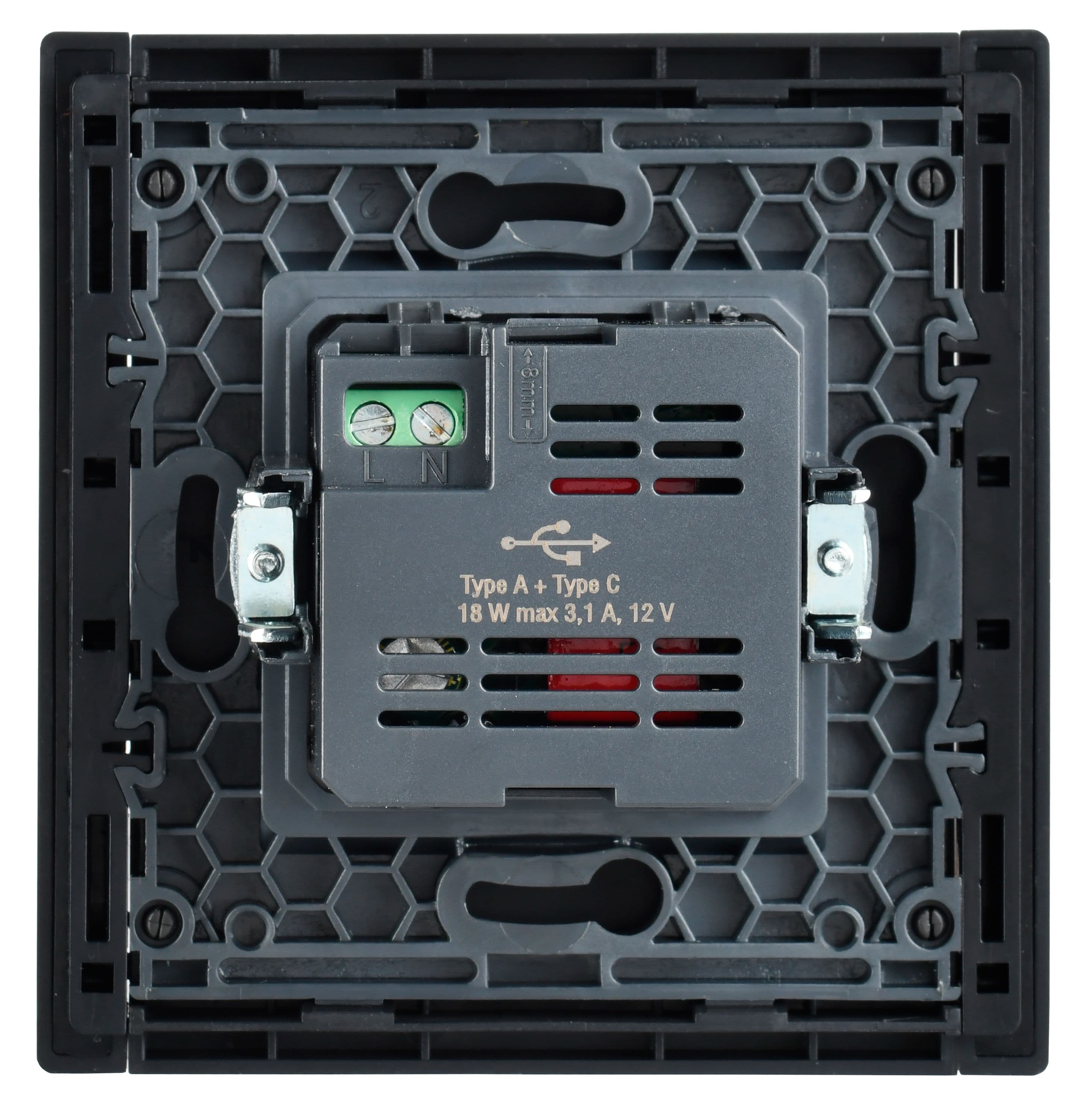IEK FORTE&PIANO Сталь Розетка USB A+C 18Вт FP551 — миниатюра 3