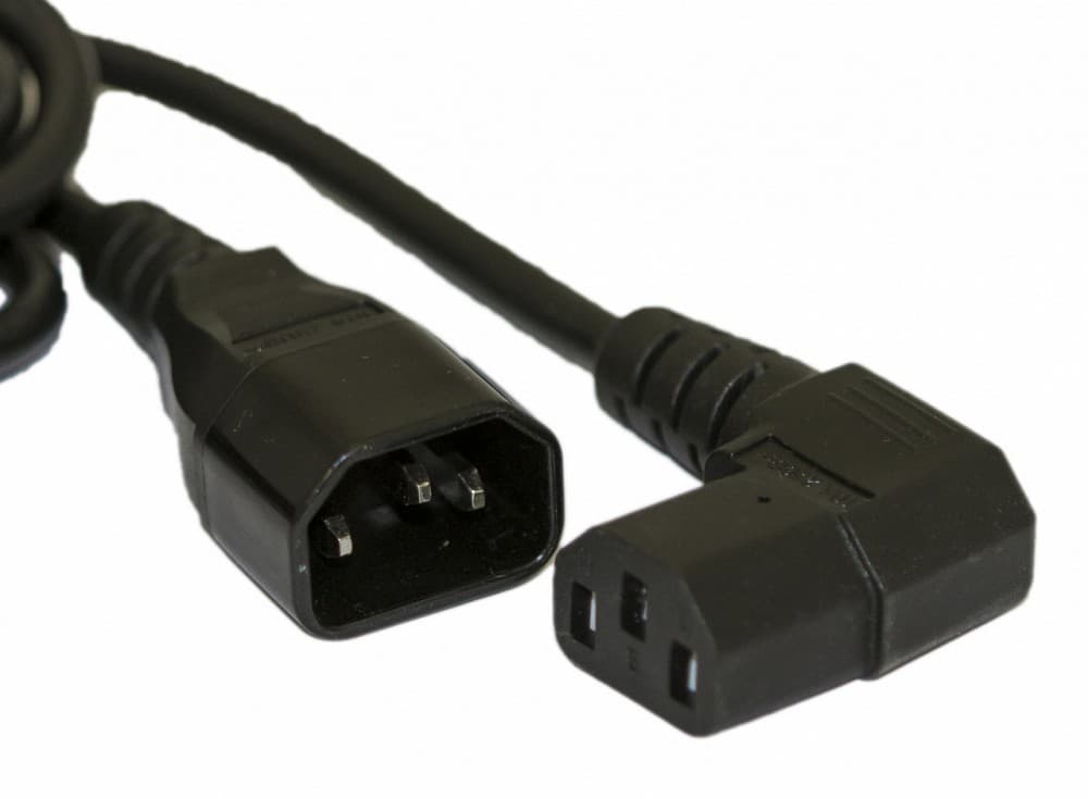 Hyperline PWC-IEC13A-IEC14-3.0-BK Кабель питания монитор-компьютер IEC 320 C13 (угловая) - IEC 320 C14 (3x1.0), 10A, прямая вилка, 3м, цвет черный 432096