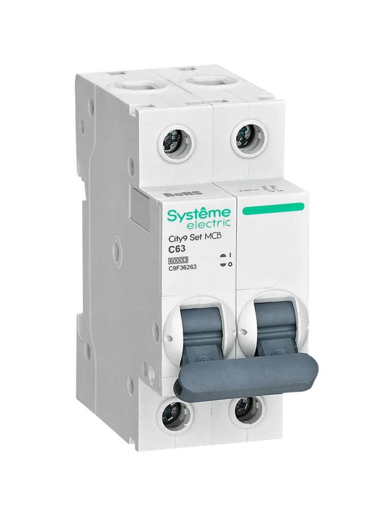 Systeme Electric City9 Set Автоматический выключатель (АВ) С 63А 2P 6kA 230В C9F36263