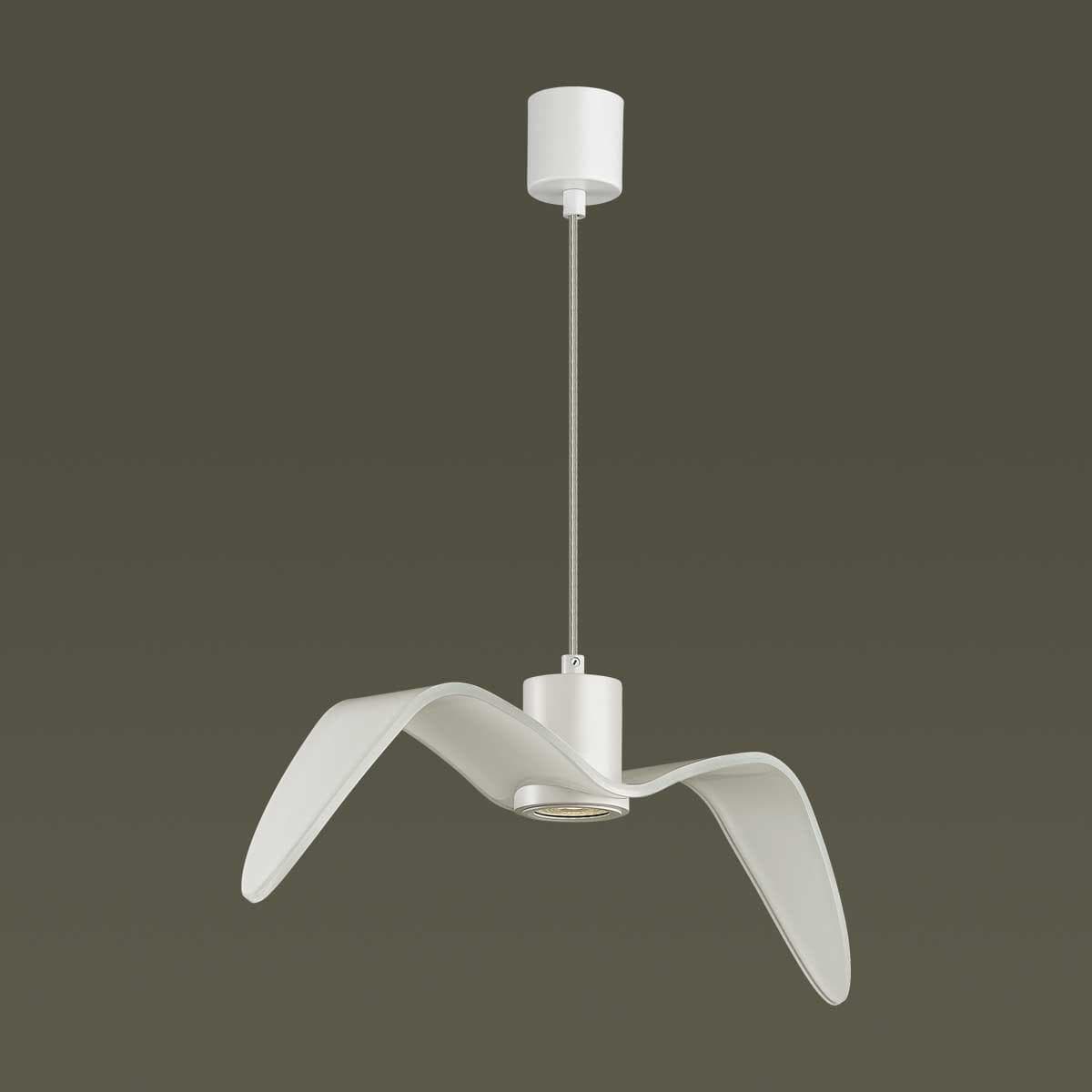 Odeon Light 4904/1C PENDANT ODL22 233 белый/стекло Подвес GU10 1*5W BIRDS — миниатюра 4