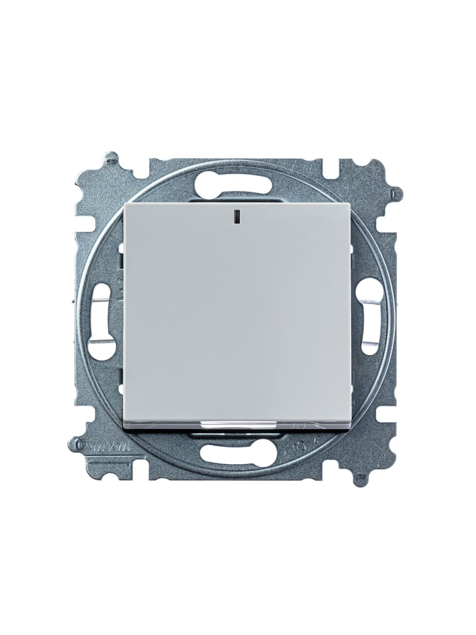 ABB EPJ Levit серый / белый Выключатель 1-клавишный с подсветкой 2CHH590146A6016 — миниатюра 5