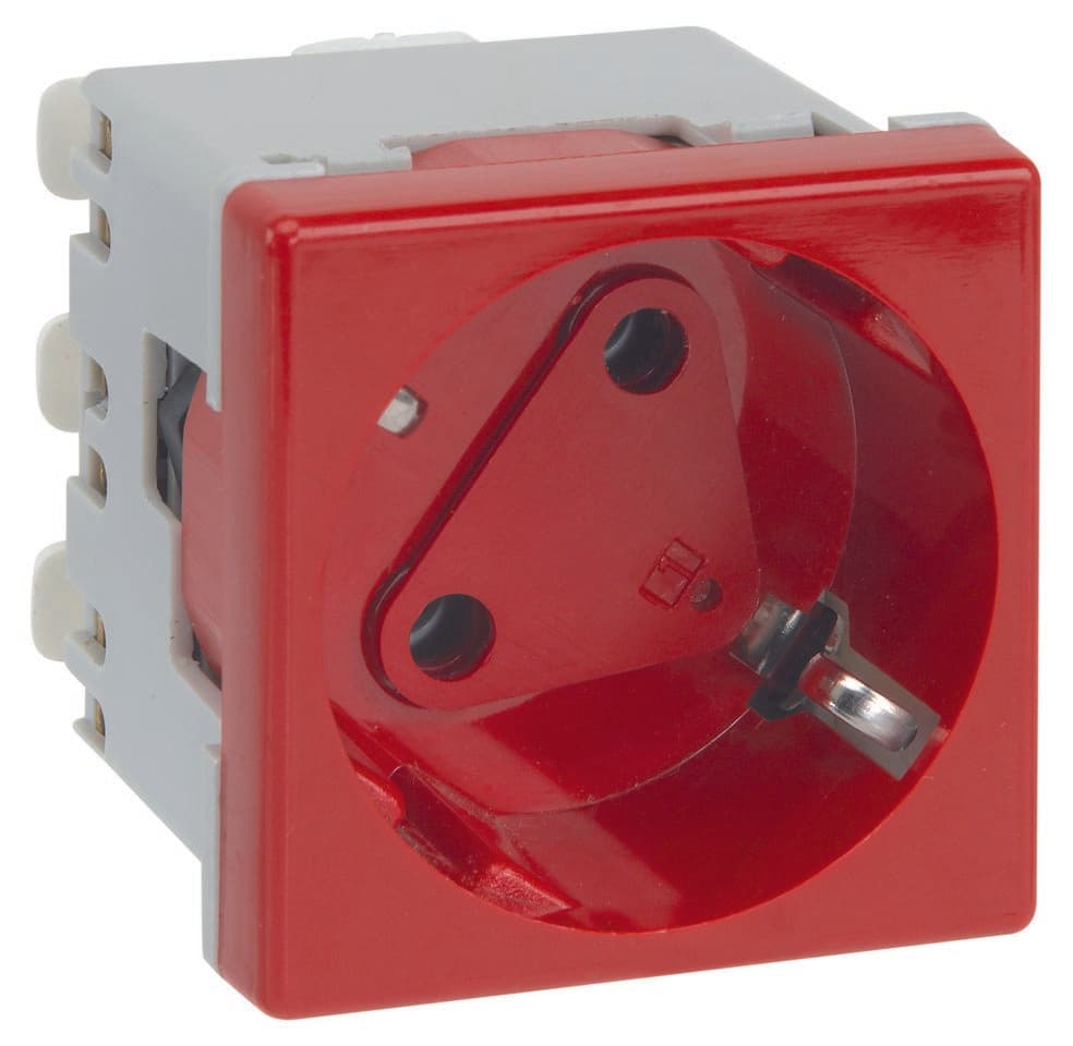 Simon Connect Красная Розетка 2к+з Schuko с блокировкой, быстрый монтаж KS11-6