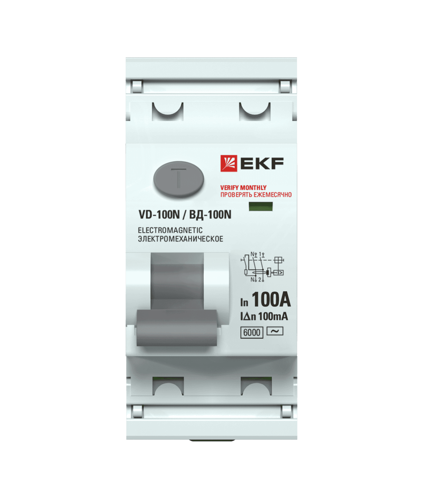 EKF Выключатель дифференциального тока ВД-100N 2P 100А 100мА тип AC эл-мех 6кА PROXIMA — миниатюра 2