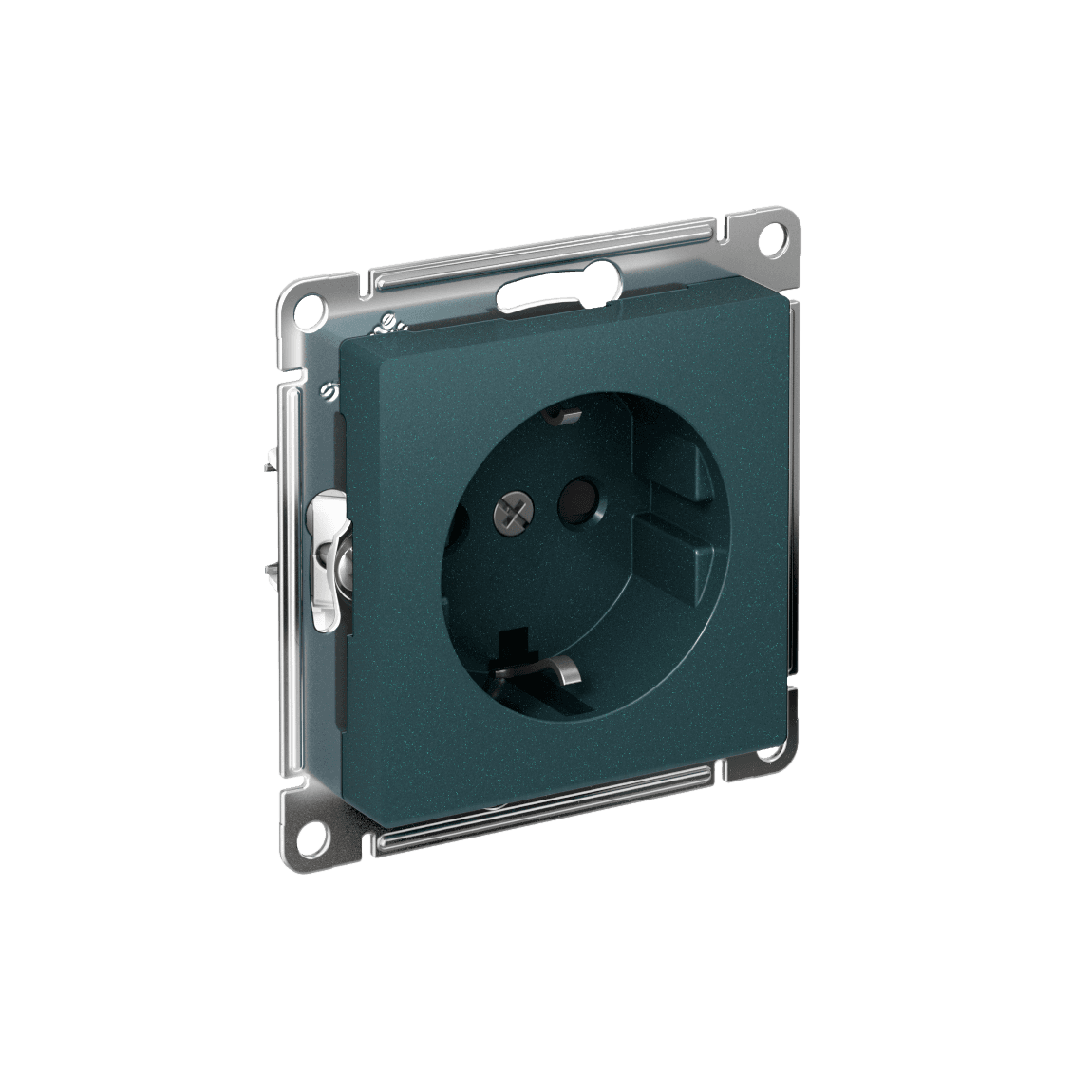 Systeme Electric AtlasDesign Изумруд Розетка с заземлением со шторками, 16А, мех., быстрозажим. клем.