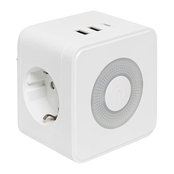 EKF PROxima Тройник "Куб" 2 гнезда 2USB 2,4А+Type C + Ночник — миниатюра 3