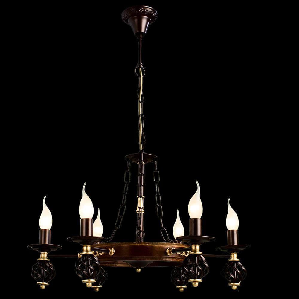 Arte Lamp Cartwheel Коричневая Люстра 60W E14 A4550LM-6CK — миниатюра 5