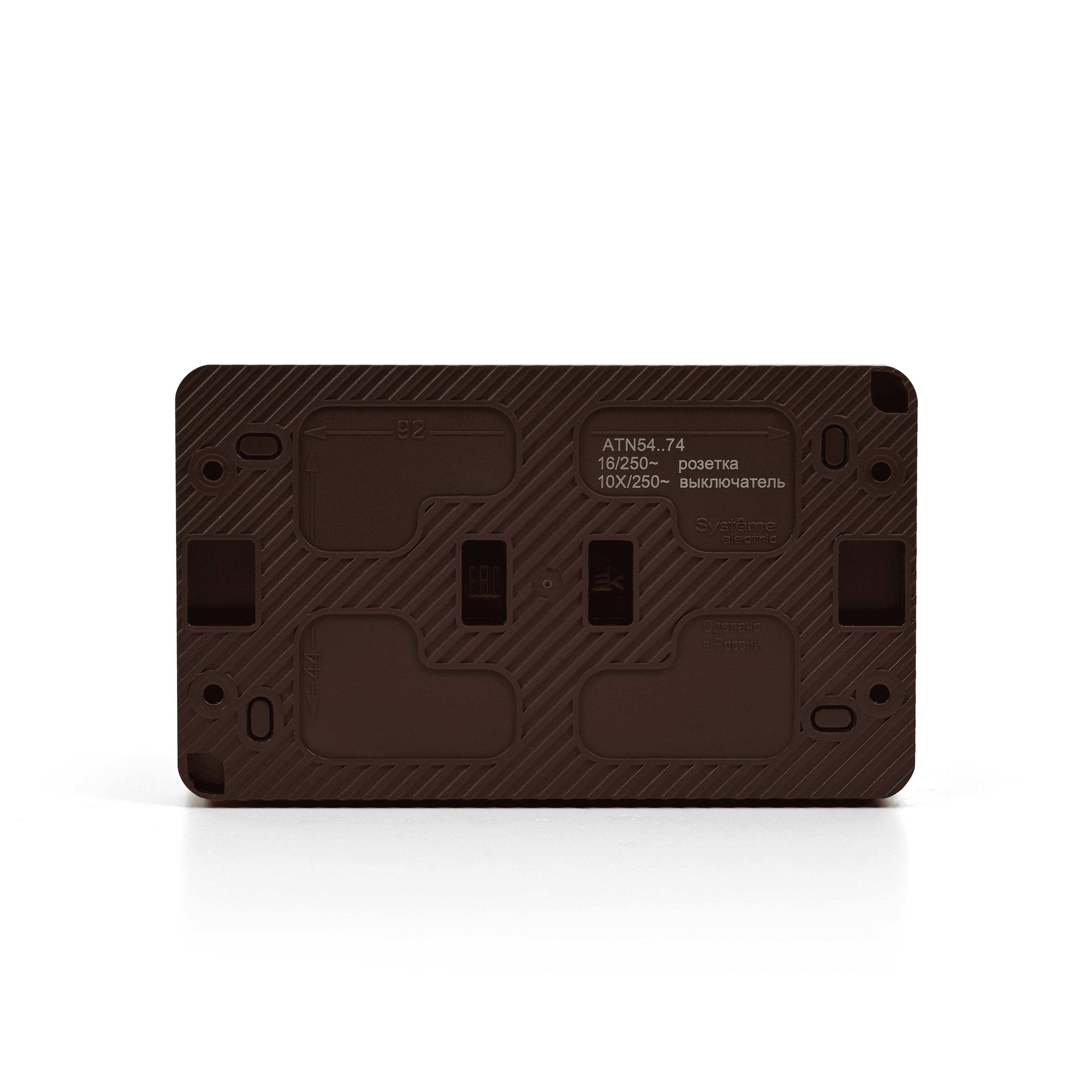 Systeme Electric AtlasDesign Profi54 Наруж Коричневый Блок: Роз. з/к со шт. 16А, Выкл. 2-клав.10А — миниатюра 6