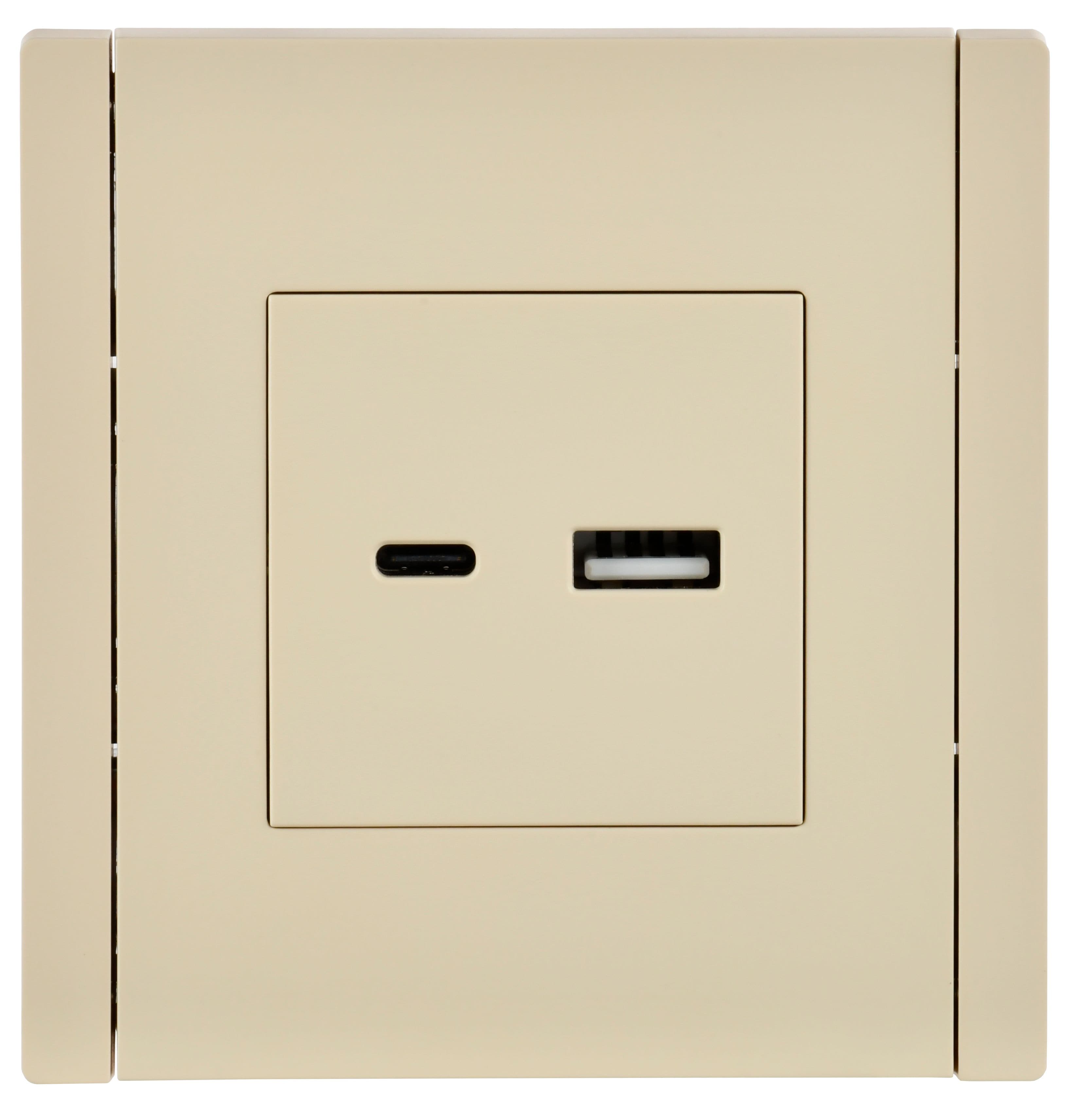 IEK FORTE&PIANO Ваниль Розетка USB A+C 3,1А FP450 — миниатюра 2