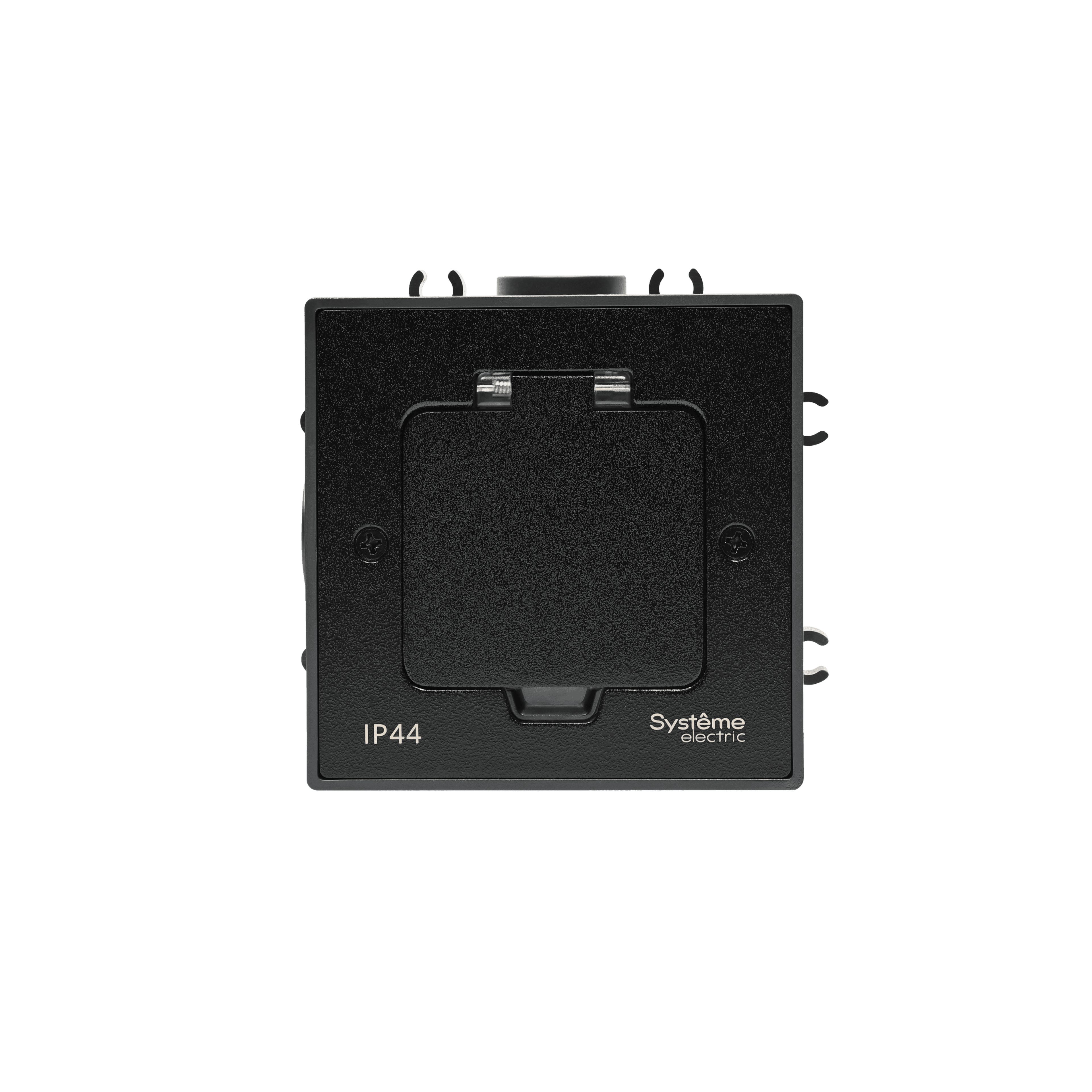 Systeme Elecrtic MultiDesk Чёрный матовый Лючок на 2 модуля IP44 с монтажной коробкой для бетонных полов , тип MDK20 — миниатюра 5