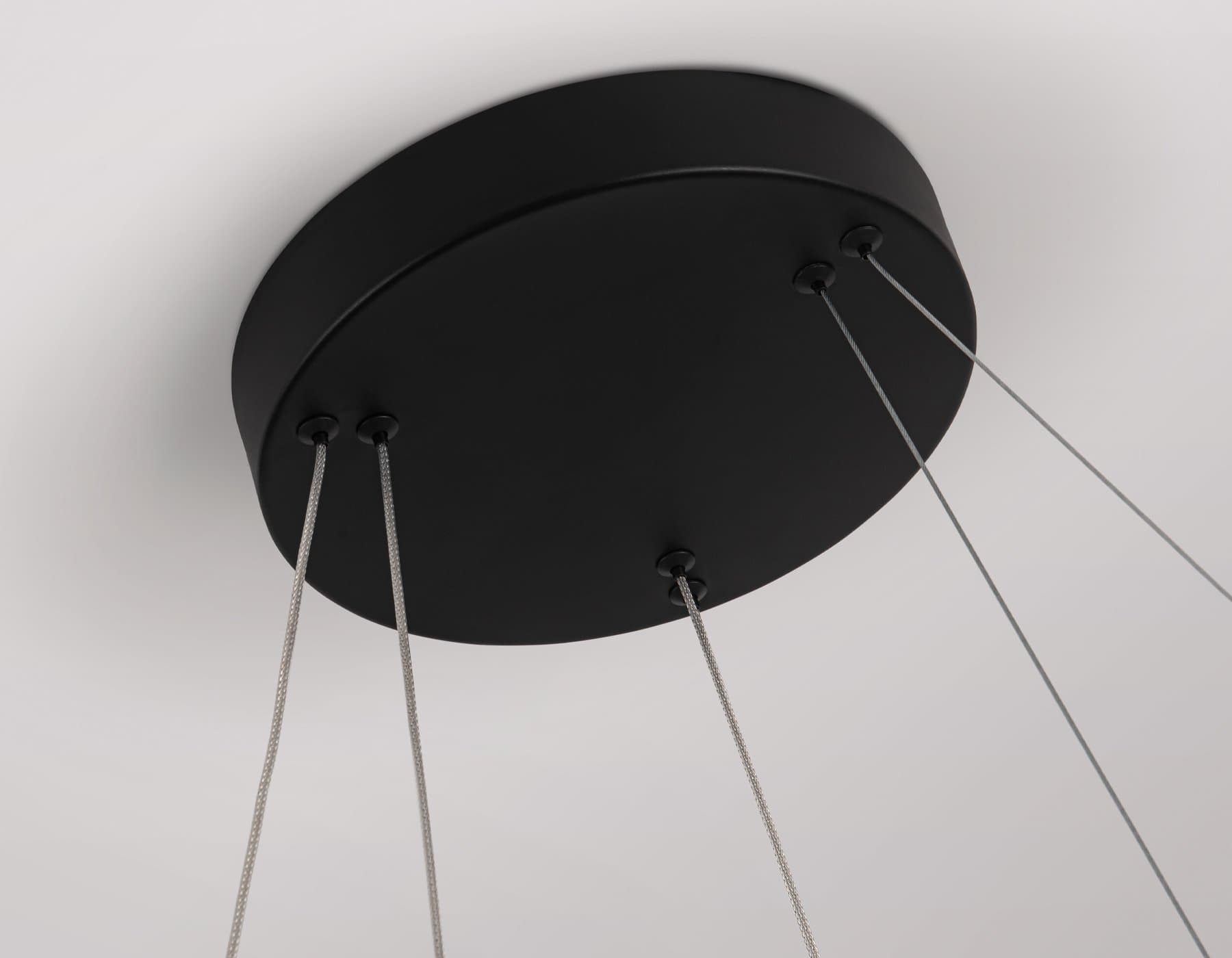 Ambrella Светильник подвесной светодиодный FL5544/2+6 BK черный 90W 3000K/4200K/6400K D600/400*1300 (без ПДУ) — миниатюра 8
