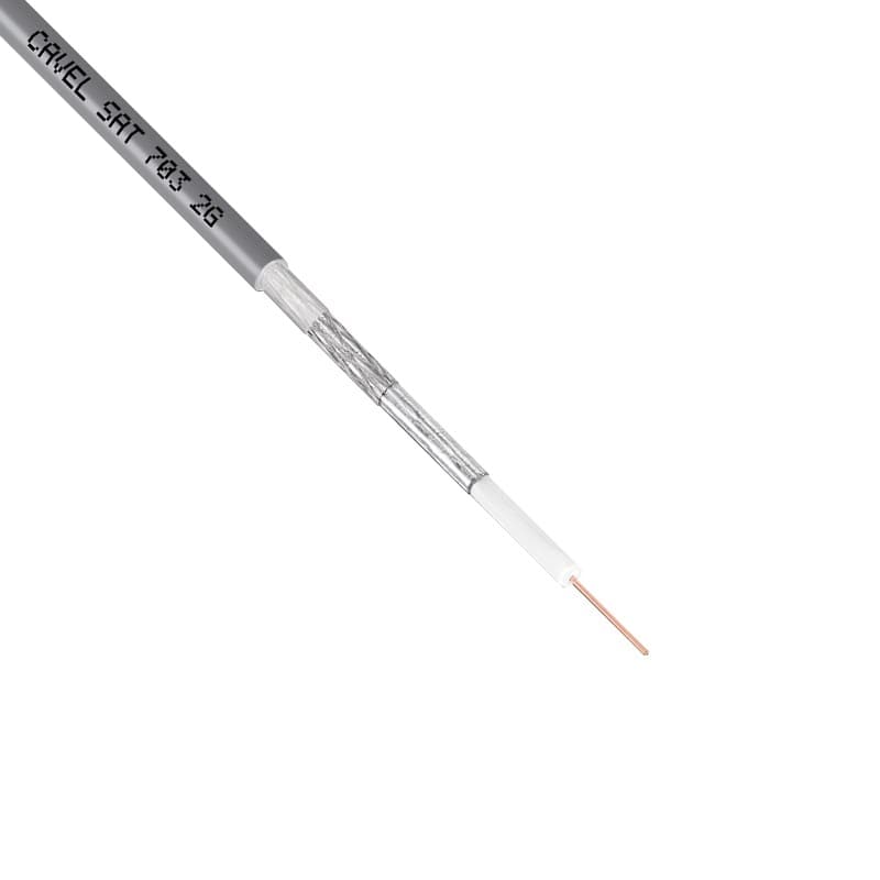 CAVEL Кабель коаксиальный SAT 703 B, Cu/Al/CuSn, 75%, 75 Ом, бухта 100 м, черный 01-2432-2