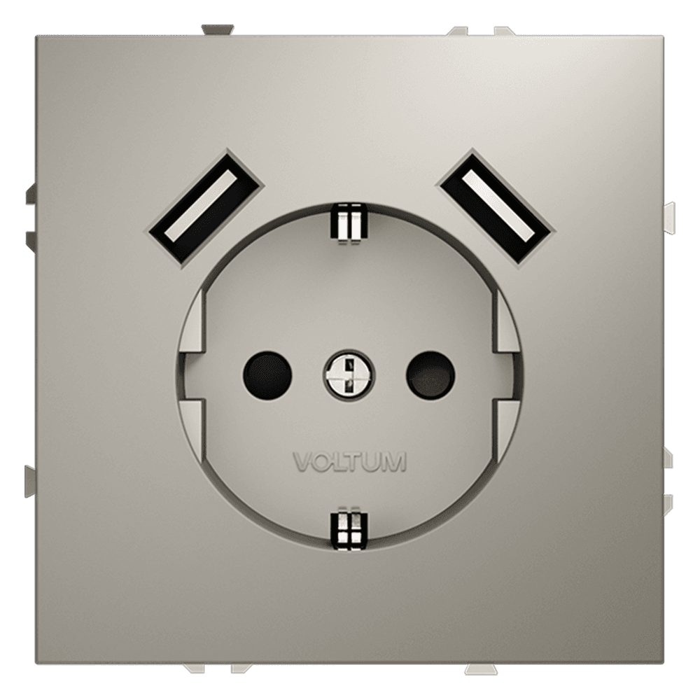 Voltum S70 Кашемир Розетка с/з со шторками с USB A+A