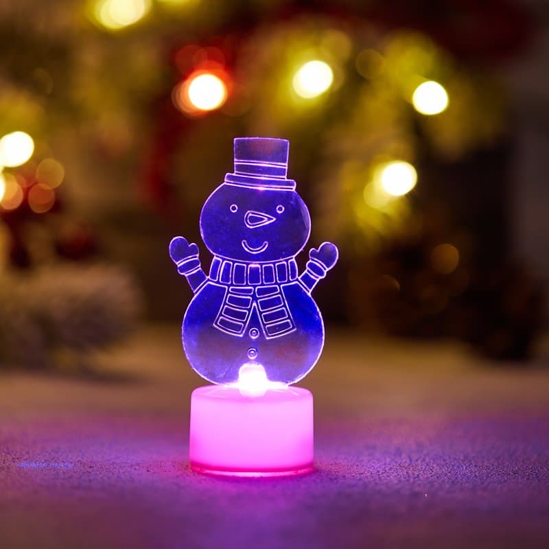 NEON-NIGHT Фигура светодиодная на подставке "Снеговик с шарфом 2D", RGB 501-053