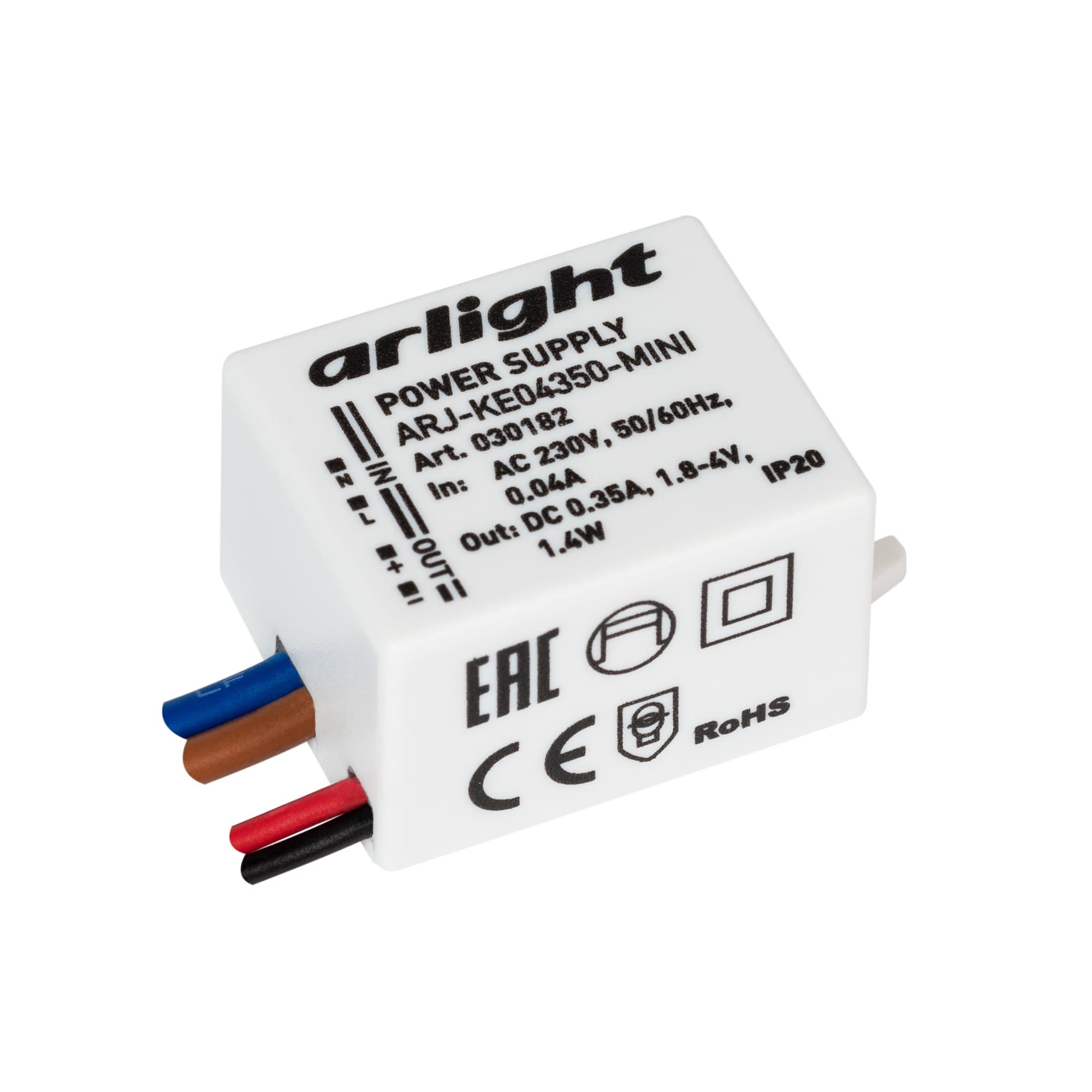 Arlight Блок питания ARJ-KE04350-MINI (1.4W, 350mA) (IP20 Пластик, 5 лет) 030182 — миниатюра 1