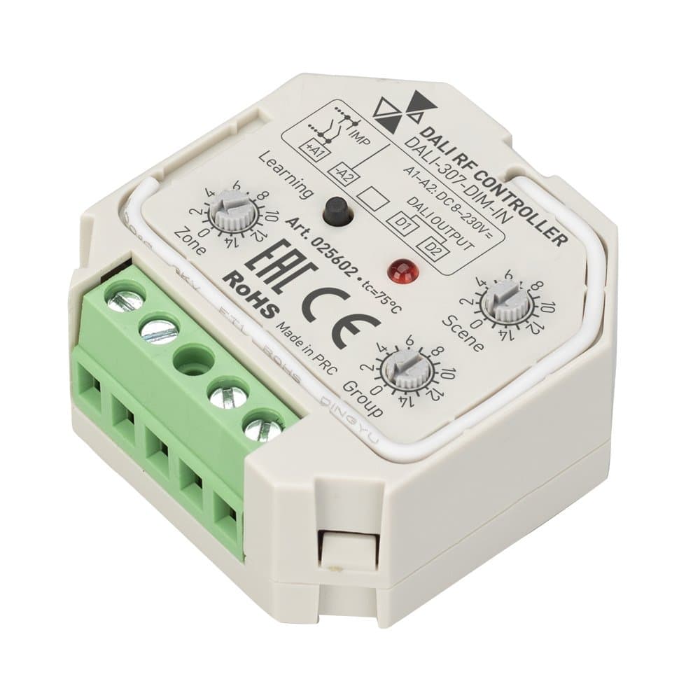 Arlight INTELLIGENT Конвертер RF-сигнала DALI-307-DIM-IN (DALI-BUS, RF, PUSH) (INTELLIGENT Пластик) 025602