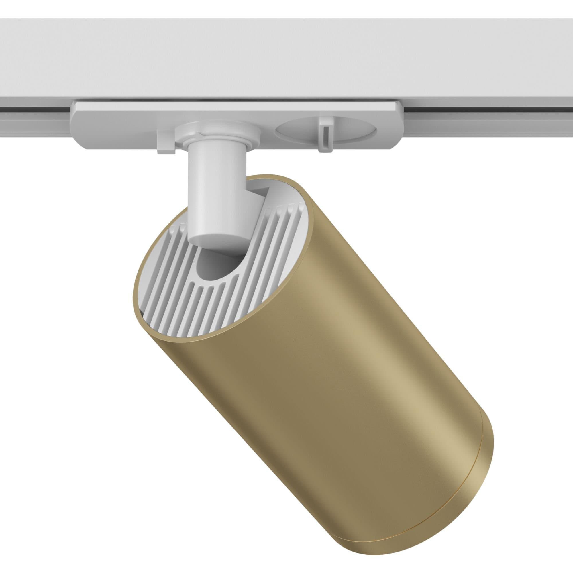 Maytoni Single phase track system Белый и Матовое золото Светильник трековый (Набор) ( TR020-01W+TRA020-01MG) TR020-1-GU10-WMG — миниатюра 4