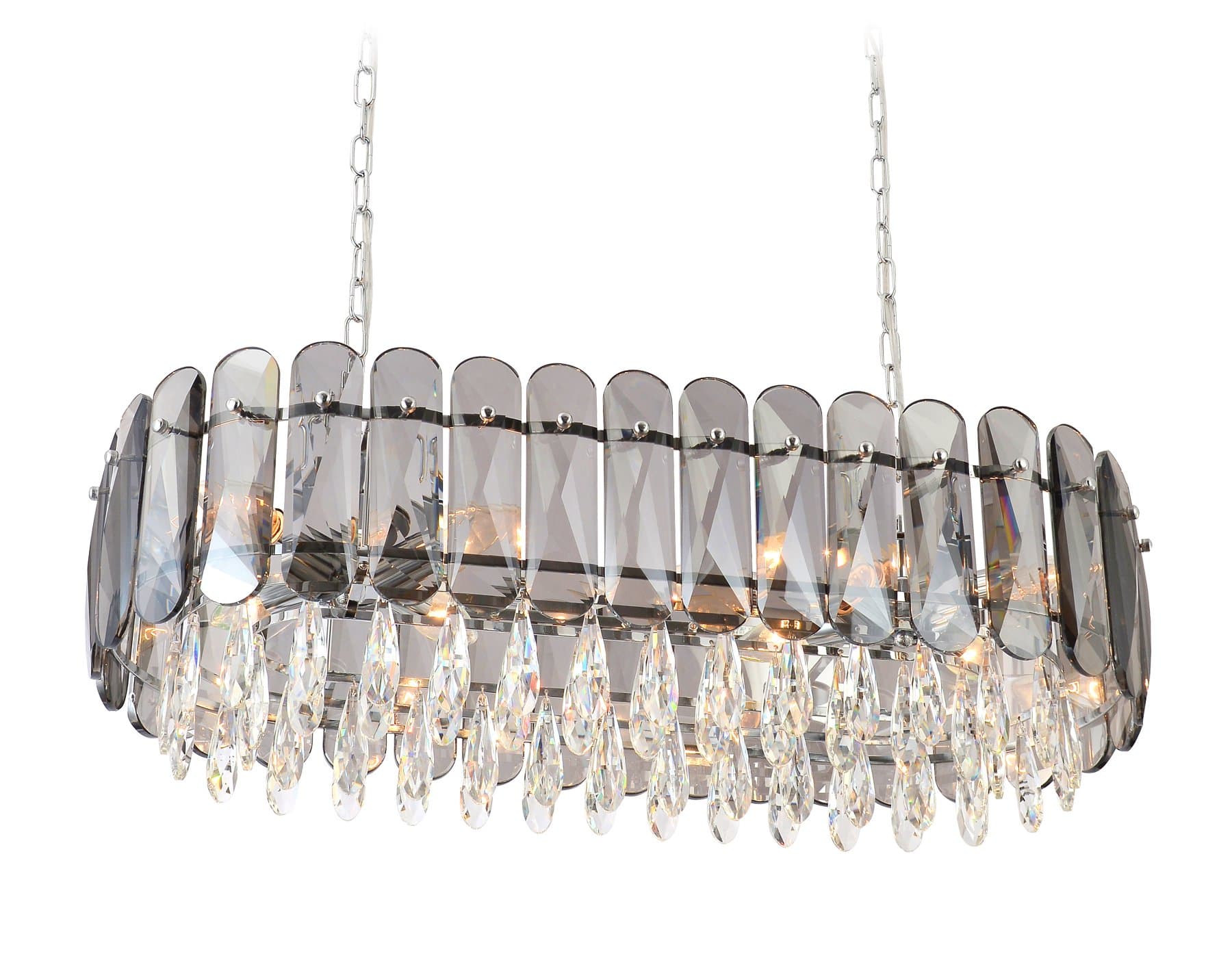 Ambrella Подвесная люстра TR5073/8 CH/SM/CL хром/дымчатый/прозрачный E14/8 max 40W 800*360*950 — миниатюра 1