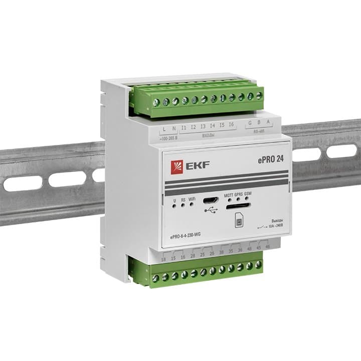 EKF PROxima Контроллер базовый ePRO удаленного управления 6вх\4вых 230В WiFi GSM ePRO-6-4-230-WG — миниатюра 12