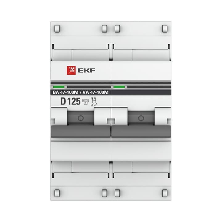 EKF PROxima ВА 47-100M Автоматический выключатель (D) 2P 125А 10kA с электромагнитным расцепителем mcb47100m-2-125D-pro — миниатюра 3