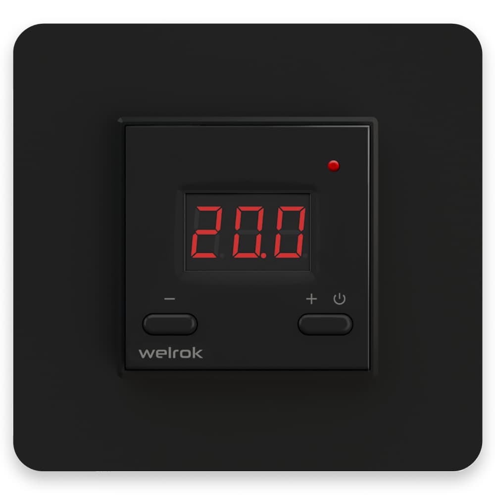 Welrok vt bk Терморегулятор цифровой с индикацией температуры 16 А, 3000 ВА, 0…35 °С — миниатюра 1