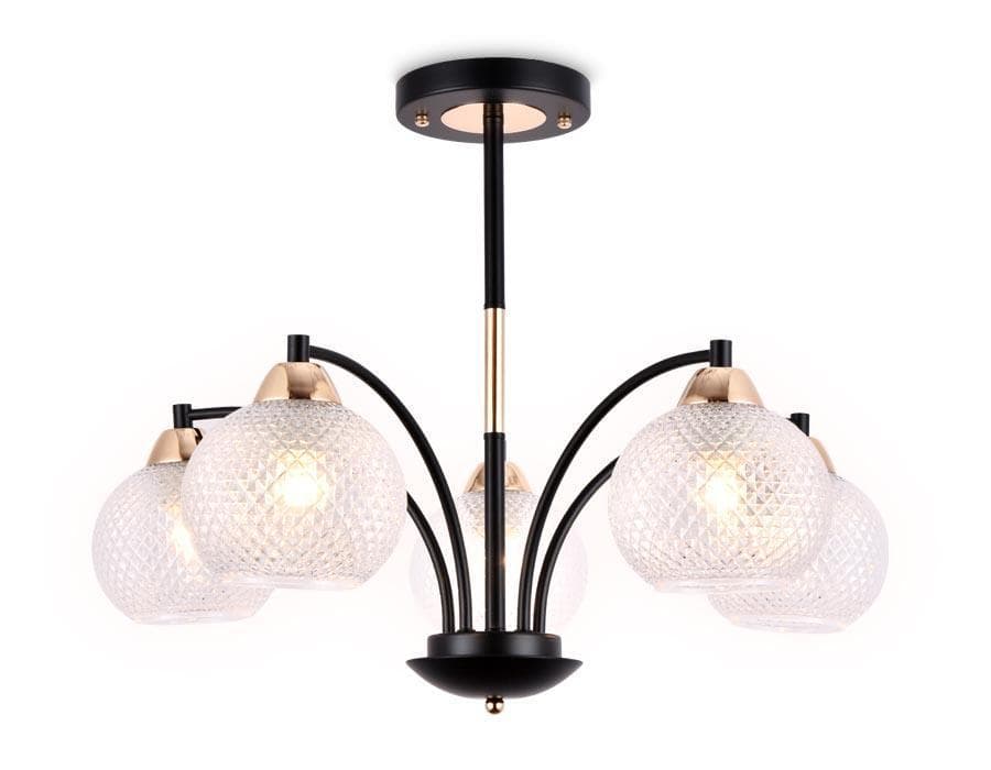 Ambrella Подвесная люстра TR9011/5 BK/TI черный/прозрачный E27 max 40W D620*500 — миниатюра 1