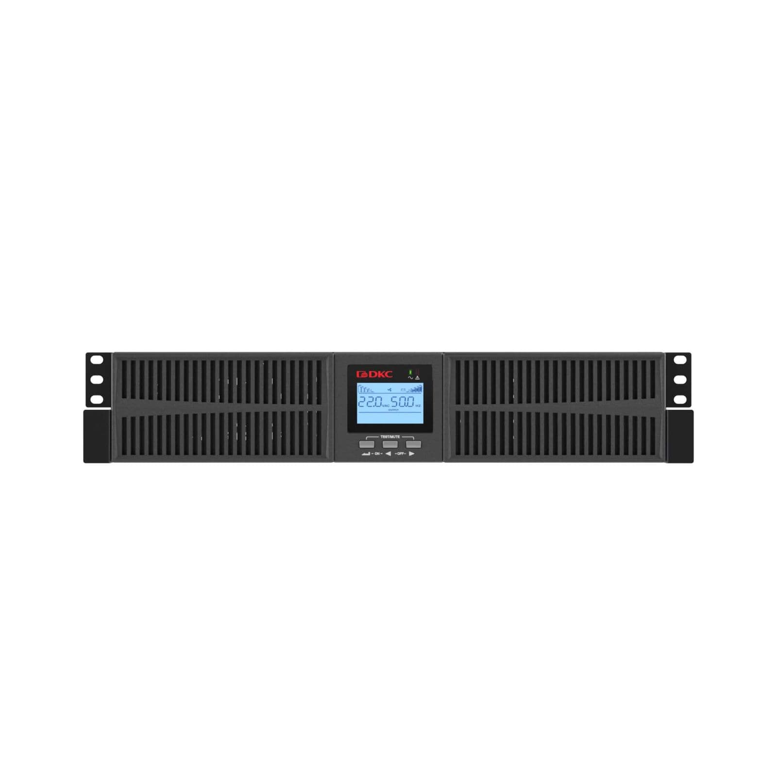 DKC Онлайн ИБП ДКС серии Small Rackmount, 2000 ВА/1800 Вт, 1/1, 8xIEC C13, EPO, USB, RS-232, RJ45, Rack 2U, без АКБ, 9Ач — миниатюра 3
