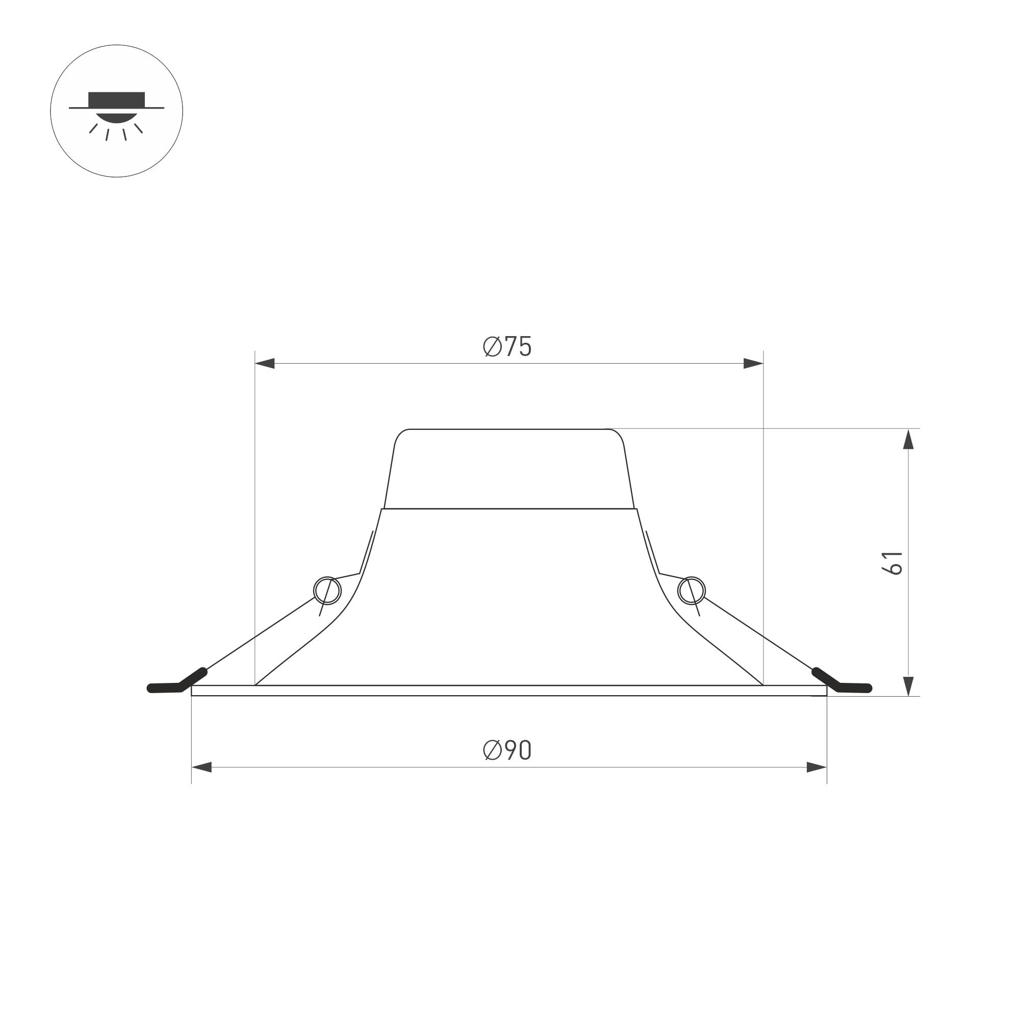 Arlight Светильник MS-BLIZZARD-BUILT-R90-6W Day4000 (WH, 100 deg, 230V) (IP20 Металл, 3 года) 035550 — миниатюра 2