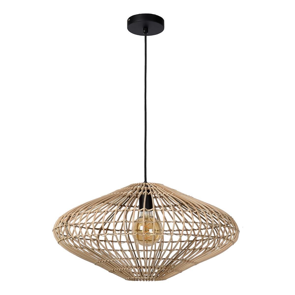 Lucide MAGALI Светильник подвесной Ø 56 cm 1xE27 Light wood 03435/56/72 — миниатюра 1