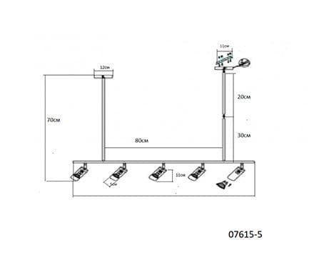 Kink Light 07615-5,19 Люстра Кайко черный w120*15 h110 GU10 5*10W — миниатюра 2