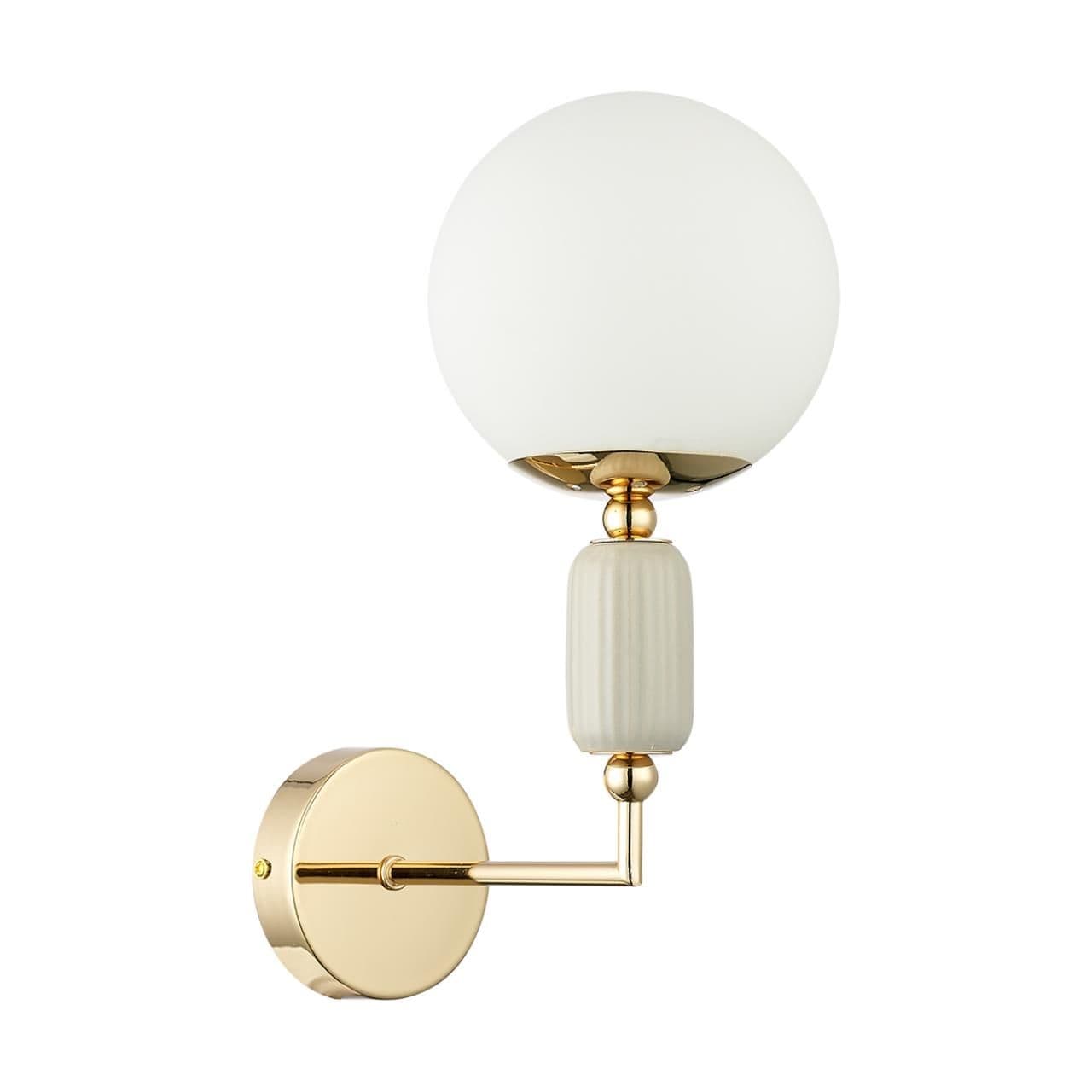 Lumion 6580/1W CLASSI LN24 французское золото, серый/белый металл, керамика/стекло Настенный светильник E14 1*40W 220V VIVIEN