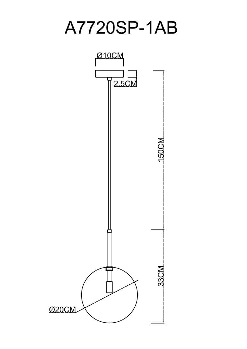 Arte Lamp A7720SP-1AB Подвесы — миниатюра 4