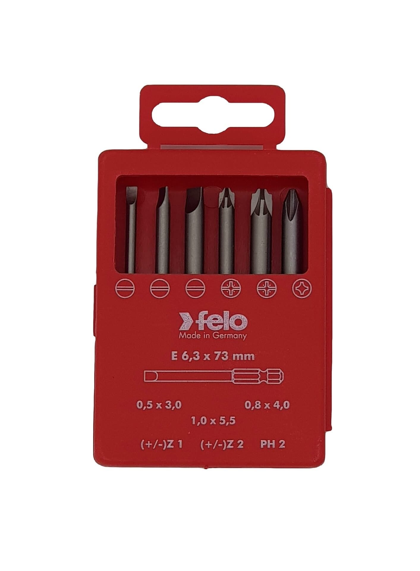 Felo Набор бит SL/Z (+/-) Industrial  73 мм в кейсе, 6 шт 03192716 — миниатюра 2