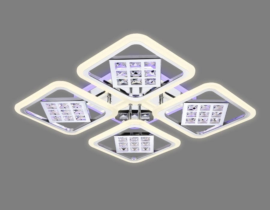 Ambrella Потолочный светодиодный светильник с пультом FA288/4 CH хром 116W 750*750*80 (ПДУ РАДИО 2.4G) — миниатюра 4