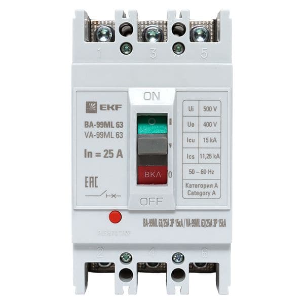 EKF Автоматический выключатель ВА-99МL 63/ 25А 3P 15кА Basic — миниатюра 14