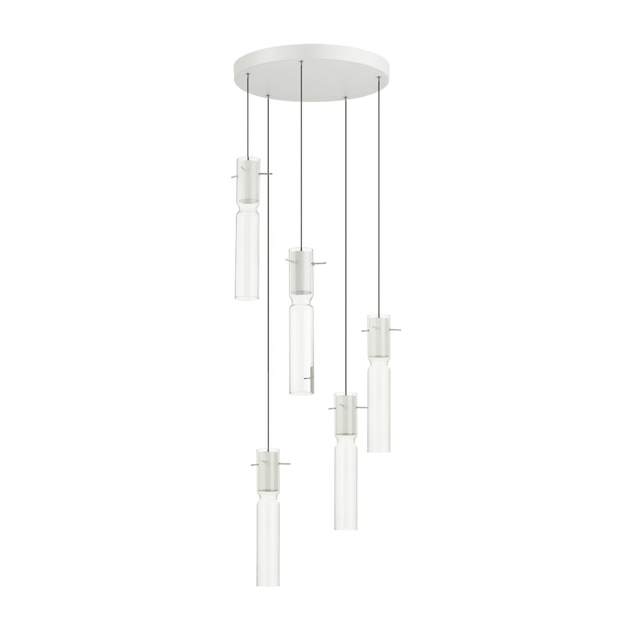 Odeon Light 5058/25LB PENDANT ODL24 325 белый/прозрачный/металл/стекло Люстра каскадная LED 5*5W 3000K SCROW