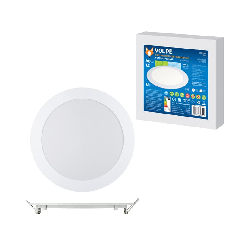 Volpe Светильник LED круглый 12W 4500К белый 960lm d170mm UL-00000709