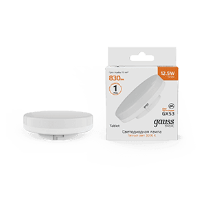 Gauss Лампа Basic GX53 12,5W 830lm 3000K LED 10849132