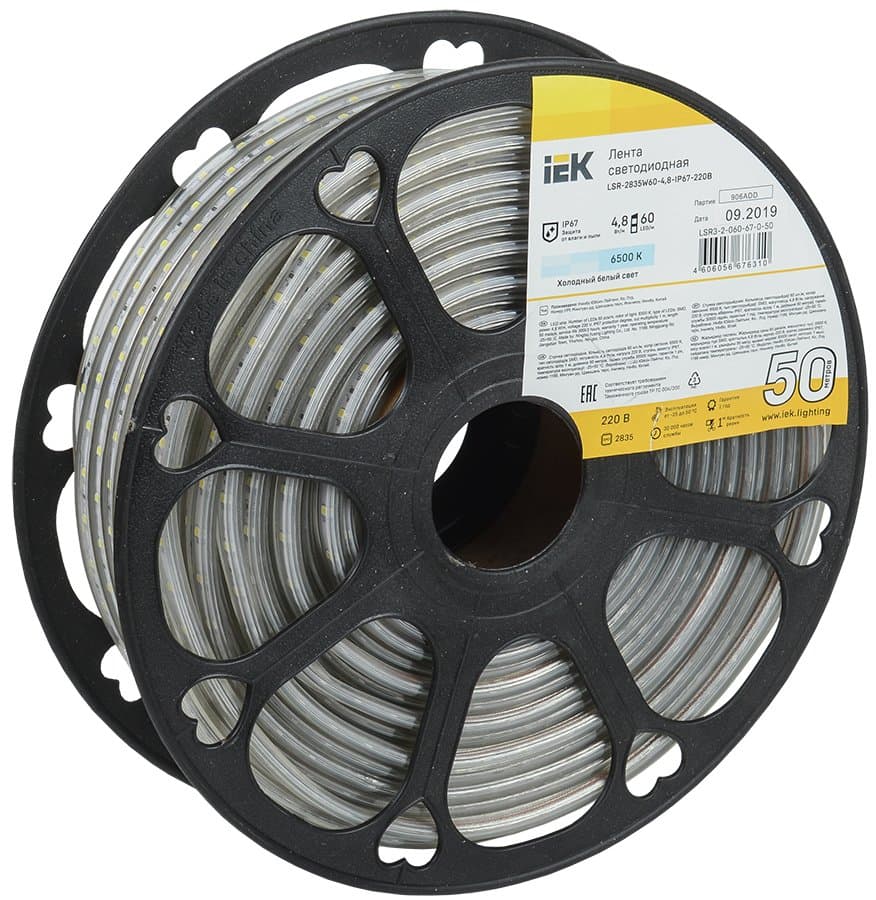 IEK Лента LED 50м LSR-2835W60-4,8-IP67-220В