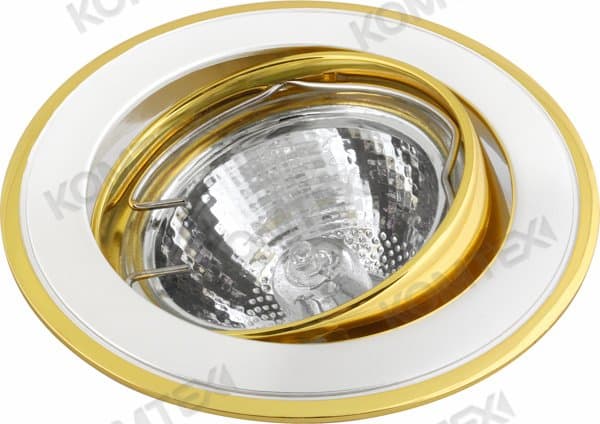 Comtech Corona Светильник галогеновый встраиваемый повор.MR16 1x50W GU5.3 золото/никель/золото P00373